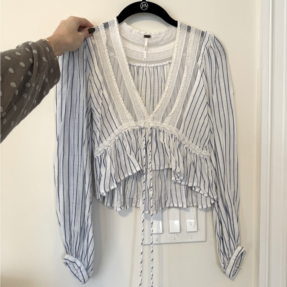 Free People blue striped top